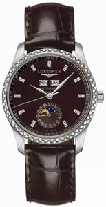 Longines Automatic Brown Dial Stainless Steel Case With Brown Leather Strap Watch #L2.503.0.07.3 (Women Watch)