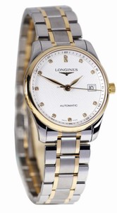 Longines Automatic White Dial 18ct Gold And Stainless Steel with Diamonds Hour Markers Watch #L2.518.5.77.7 (Men Watch)