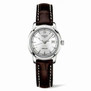 Longines Automatic Silver Dial Stainless Steel Case With Brown Leather Strap Watch #L2.563.4.79.0 (Women Watch)