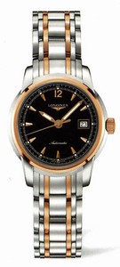 Longines Automatic Black Dial 18ct Rose Gold And Stainless Steel Watch #L2.563.5.59.7 (Women Watch)