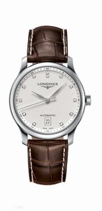Longines Master Collection Automatic Diamond Hour Markers Date Brown Leather Watch# L2.628.4.77.5 (Men Watch)