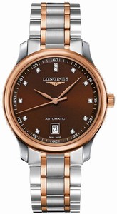 Longines Brown-diamond Dial Stainless-steel-rose-gold Band Watch #L2.628.5.67.7 (Women Watch)