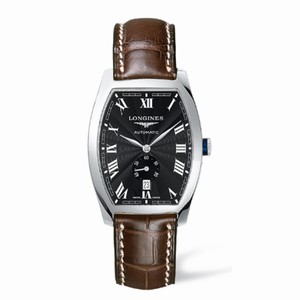 Longines Automatic Black Dial Stainless Steel Case With Brown Leather Strap Watch #L2.642.4.51.9 (Men Watch)