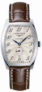 Longines Evidenza Automatic Analog Date Small Second Hand Dial Brown Alligator Strap Watch # L2.642.4.73.4 (Men Watch)