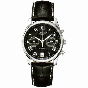 Longines Master Collection Automatic Chronograph Date Black Leather Watch # L2.669.4.51.7 (Men Watch)