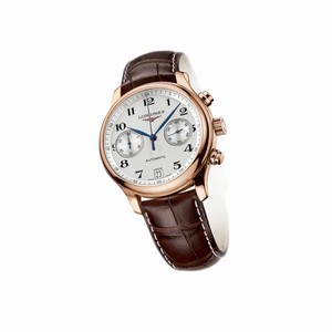 Longines Automatic Silver Dial 18ct Rose Gold Case With Brown Leather Strap Watch #L2.669.8.78.3 (Men Watch)