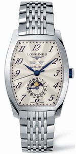 Longines Automatic Polished Stainless Steel Silver With Blue Hands And Arabic Numerals, Day/date/month And Moon Phase Features Dial Polished Stainless Steel Band Watch #L2.671.4.78.6 (Men Watch)