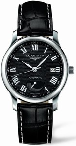 Longines Master Collection Automatic Roman Numerals Dial Date Black Alligator Strap Watch# L2.708.4.51.7 (Men Watch)