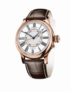 Longines Automatic White Dial Weems Second-Setting 18ct Rose Gold Bezel Brown Leather Watch#