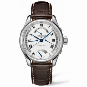 Longines Automatic White Dial Stainless Steel Case With Brown Leather Strap Watch #L2.714.4.71.3 (Men Watch)