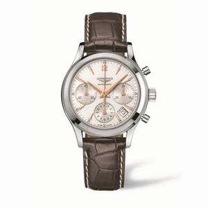 Longines Automatic Chronograph Date Brown Leather Watch # L2.742.4.76.2 (Men Watch)
