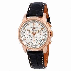 Longines Saint Imier Automatic Chronograph Date 18k Pink Gold Case Black Leather Watch# L2.752.8.72.4 (Men Watch)
