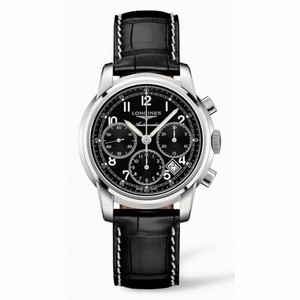 Longines Saint Imier Collection Automatic Chronograph Date Black Leather Watch# L2.753.4.53.3 (Men Watch)