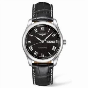 Longines Automatic Day Date Black Leather Watch # L2.755.4.51.7 (Men Watch)