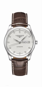 Longines Master Collection Automatic Diamond Hour Marker Day Date Brown Leather Watch#L2.755.4.77.5 (Men Watch)