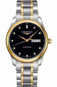 Longines Master Collection Automatic Diamond Hour Markers Day Date 18ct Yellow Gold and Stainless Steel Watch# L2.755.5.57.7 (Men Watch)