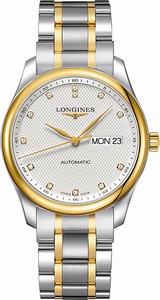Longines Master Collection Automatic Silver Diamonds Dial Day Date Stainless Steel and 18ct Gold Watch# L2.755.5.77.7 (Men Watch)