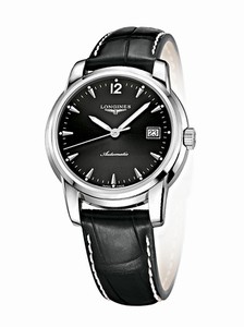Longines Saint Imier Collection Automatic Black Dial Date Black Leather XL Strap Watch# L2.763.4.52.4 (Men Watch)