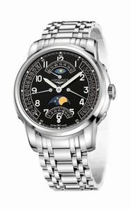 Longines Saint Imier Collection Automatic Black Dial Day Date Small Second Second Time Zone Moon Phase Stainless Steel Watch# L2.764.4.53.6 (Men Watch)