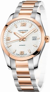 Longines Conquest Classic Automatic Silver Dial Date Stainless Steel and 18ct Rose Gold Watch# L2.785.5.76.7 (Men Watch)