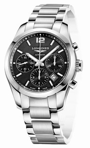 Longines Conquest Classic Automatic Chronograph Black Dial Date Stainless Steel Watch# L2.786.4.56.6 (Men Watch)