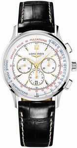 Longines Automatic Chronograph Date Black Leather Special Edition Watch # L2.787.4.16.0 (Men Watch)