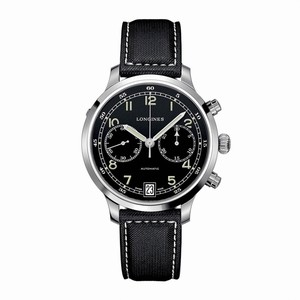 Longines Heritage Military 1938 Automatic Chronograph Date Black Fabric Watch# L2.790.4.53.0 (Men Watch)