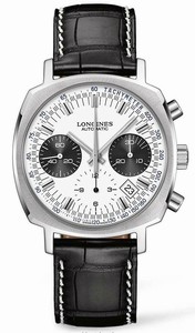 Longines Heritage 1973 Automatic Chronograph Date Black Leather Watch# L2.791.4.72.0 (Men Watch)