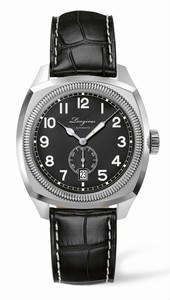 Longines Heritage Collection Automatic Small Second Date Dial Black Alligator Strap Watch# L2.794.4.53.2 (Men Watch)