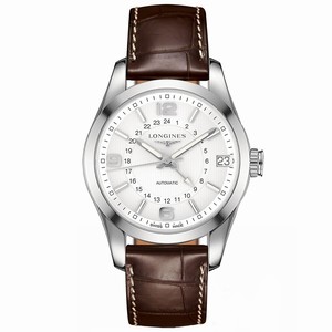 Longines Conquest Automatic GMT Date Brown Leather Watch # L2.799.4.76.3 (Men Watch)