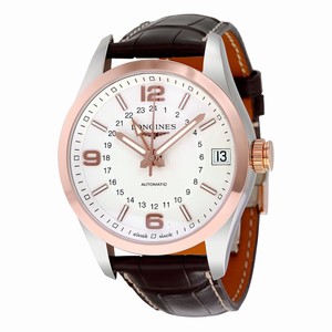 Longines White Automatic Watch #L2.799.5.76.3 (Men Watch)