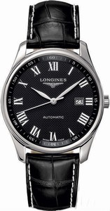 Longines Master Collection Automatic Roman Numerals Dial Date Black Alligator Watch# L2.893.4.51.7 (Men Watch)