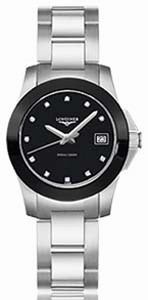 Longines Hydroconquest Sport Quartz Black Dial Date Stainless Steel Watch # L3.257.4.57.6 (Women Watch)