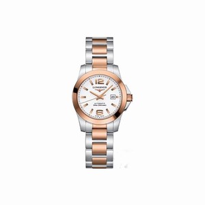 Longines White Dial Fixed 18kt Rose Gold Band Watch #L3.276.5.16.7 (Women Watch)