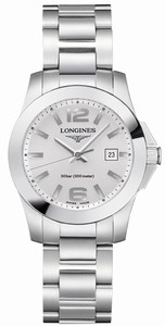 Longines Conquest Quartz Silver Dial Date Stainless Steel Watch# L3.277.4.76.6 (Women Watch)