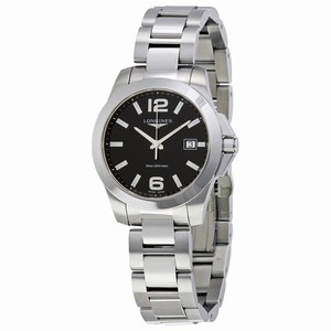 Longines Black Dial Quartz Watch #L3.378.4.58.6 (Women Watch)