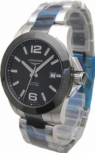 Longines Conquest Automatic Analog Date Stainless Steel and Ceramic Watch # L3.657.4.56.7 (Men Watch)