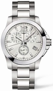 Longines Conquest Quartz Chronograph Date Stainless Steel Watch #L3.660.4.76.6 (Men Watch)