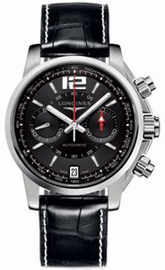 Longines Automatic Polished Stainless Steel Black Dial Polished Stainless Steel Band Watch #L3.666.4.56.0 (Men Watch)