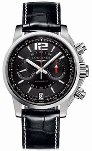Longines Automatic Polished Stainless Steel Black Dial Polished Stainless Steel Band Watch #L3.666.4.56.2 (Men Watch)