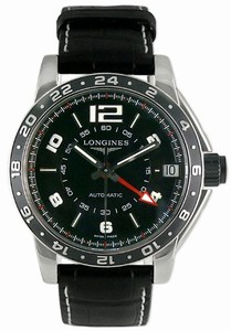 Longines Mechanical Hand-wind GMT Watch #L3.668.4.56.0 (Men Watch)
