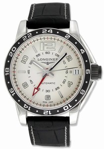 Longines Mechanical Hand-wind GMT Watch #L3.668.4.76.2 (Men Watch)