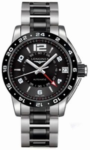 Longines Automatic Stainless Steel Black Dial Brushed And Polished Steel & Ceramic Band Watch #L3.669.4.56.7 (Men Watch)