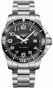 Longines Hydroconquest Quartz Black Dial Date Stainless Steel Watch# L3.689.4.53.6 (Men Watch)