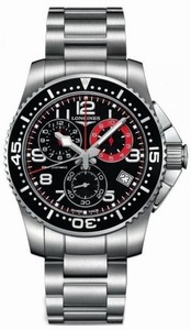 Longines Hydroconquest Quartz Black Dial Chronograph Date Stainless Steel Watch# L3.690.4.53.6 (Men Watch)
