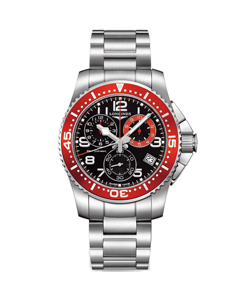 Longines Hydroconquest Quartz Black Dial Chronograph Date Stainless Steel Watch# L3.690.4.59.6 (Men Watch)