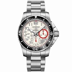 Longines Hydroconquest Automatic White Dial Chronograph Date Stainless Steel Watch# L3.696.4.13.6 (Men Watch)