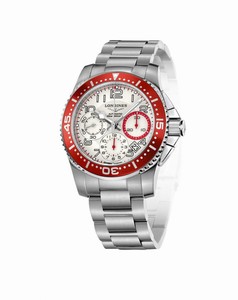 Longines Hydroconquest Automatic White Dial Chronograph Date Stainless Steel Watch# L3.696.4.19.6 (Men Watch)