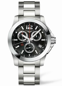 Longines Conquest Quartz Chronograph Date Stainless Steel Watch# L3.700.4.56.6 (Men Watch)