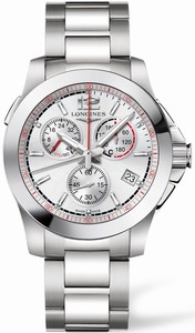 Longines Conquest Quartz Chronograph Date Stainless Steel Watch# L3.701.4.76.6 (Men Watch)
